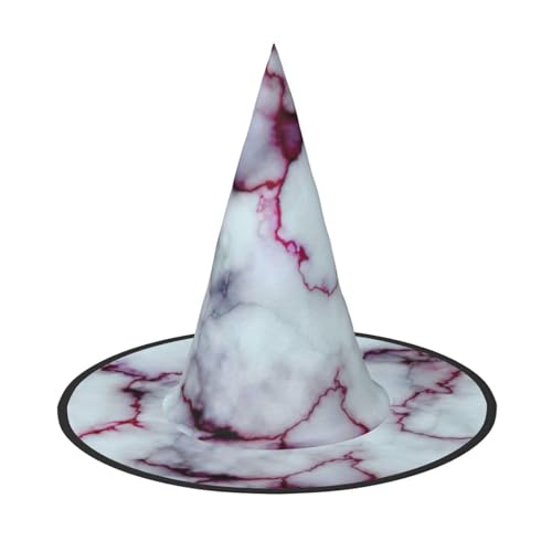 FBGHHTY Violetter Marmor-Texturdruck, Unisex, Halloween, Hexenhut, faltbar, für Karneval, Maskeraden und Cosplay-Events von FBGHHTY