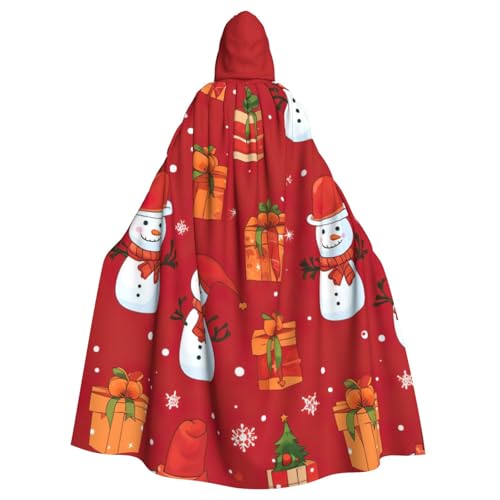 FBGHHTY Weihnachtsgeschenk, Schneemann-Druck, Halloween, Kapuzenumhang, volle Länge, Erwachsene, Unisex, Karneval, Umhang mit für Cosplay von FBGHHTY