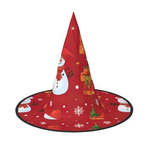 FBGHHTY Weihnachtsgeschenk, Schneemann-Druck, Unisex, Halloween, Hexenhut, faltbar, für Karneval, Maskeraden und Cosplay-Events von FBGHHTY
