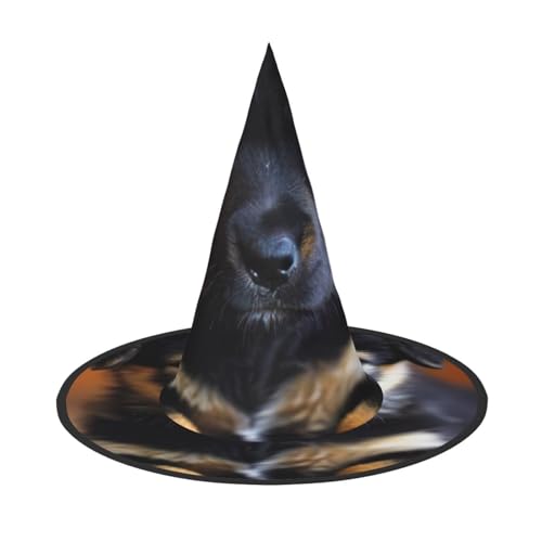 FBGHHTY Welpen-Hunde-Druck, Unisex, Halloween, Hexenhut, faltbar, für Karneval, Maskeraden und Cosplay-Events von FBGHHTY
