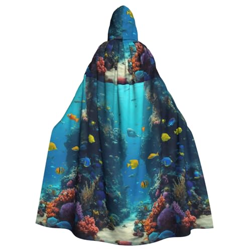 Halloween-Kapuzenumhang mit süßem blauem Fischdruck, volle Länge, Unisex, für Erwachsene Halloween-Kapuzenumhang mit süßem blauem Fischdruck, volle Länge, Unisex, für Erwachsene von FBGHHTY