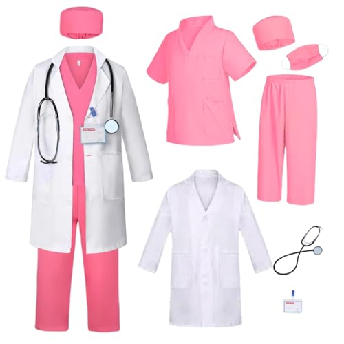 FBHLZ Kinder Doctor Cosplsy Kostüm, Rollenspiel-Kostüm für Kinder mit einer Vielzahl von Accessoires, geeignet für Jungen und Mädchen im Alter von 4–12 Jahren FBHLZ Kinder Doctor Cosplsy Kostüm, Rollenspiel-Kostüm für Kinder mit einer Vielzahl von Accessoires, geeignet für Jungen und Mädchen im Alter von 4–12 Jahren von FBHLZ