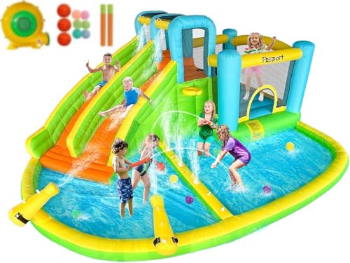 hüpfburg Outdoor mit gebläse 545 x 365 x 218 cm hüpfburgen Kinder aufblasbare hüpfburg draußen XXL Outdoor für Erwachsene groß hüpfburg mit rutsche geeignet für Kinder grün hüpfburg Outdoor mit gebläse 545 x 365 x 218 cm hüpfburgen Kinder aufblasbare hüpfburg draußen XXL Outdoor für Erwachsene groß hüpfburg mit rutsche geeignet für Kinder grün von FBSPORT