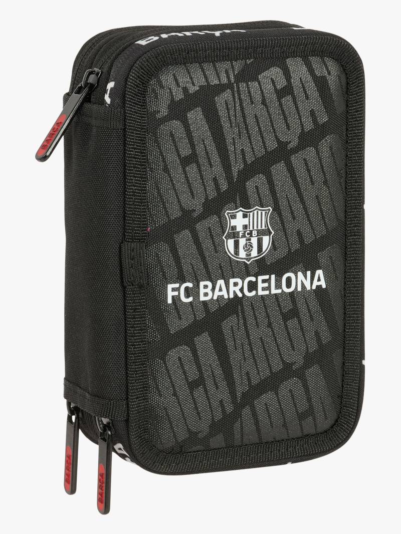 FC Barcelona Gefülltes Dreifach-Federmäppchen 37 Teile, Schwarz von FC Barcelona
