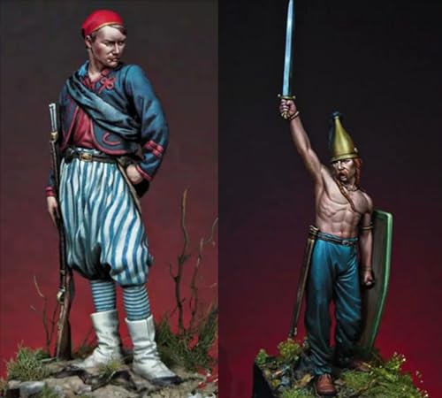 1/32 - Antiker europäischer Samurai-Krieger Resin Modellbausatz Unbemalt und unmontiert Figur Resin Modellbausatz (2 Personen) /S0n4 von FCBEL