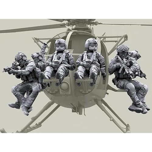 1/35 U.S. Helicopter Commando Soldier Resin Model Kit Unbemaltes und unmontiertes Miniatur-Resinmodell (6 Figuren, kein Flugzeug) // fA2u-7 von FCBEL
