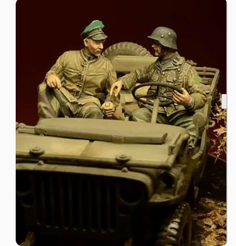 1/35 WWII German Car Driver Soldier Resin Model Kit Unbemalte und unmontierte Resin Modellteile (2 Männer, kein Auto) // Kx5s-3 von FCBEL