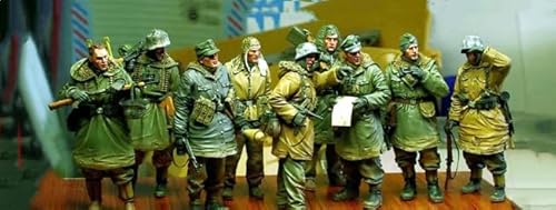 1/35 WWII German Soldiers Resin Model Kit Unbemalte und unmontierte Resin Modell Teile (9 Männer)// M7Hs-6 von FCBEL