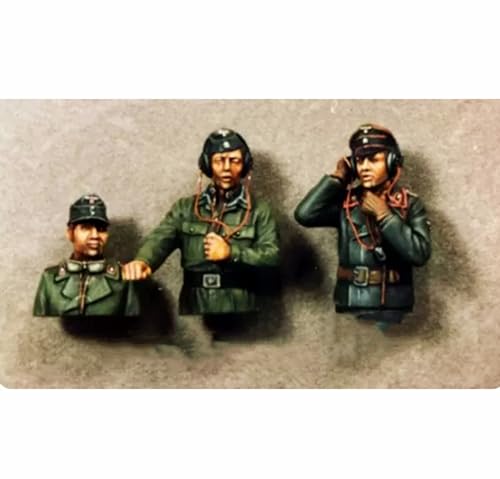 1/35 WWII German Tank Soldier Resin Bust Model Kit Unbemalte und unmontierte Resin Modellteile (3 Männer) // Kx4s-2 von FCBEL