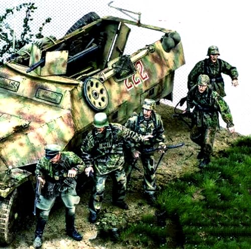 1/35 WWII German Tank Soldier Resin Model Kit Unbemalte und unmontierte Resin Modellteile (5 Mann, ohne Panzer) // Yx8Y-3 von FCBEL