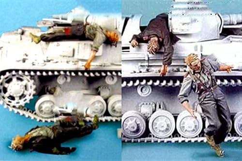 1/35 WWII German Tank Soldier Resin Model Kit Unpainted Unassembled Resin Model Parts (4 Men, No Tank) // 7R2w-3 von FCBEL
