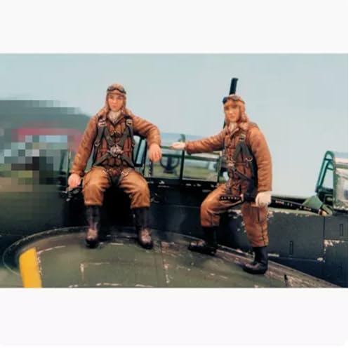 1/35 WWII Japanischer Pilot Soldat Resin Modellbausatz unlackiert und unmontiert Resin Modellteile (2 Mann, kein Flugzeug)//Kx5s-2 von FCBEL
