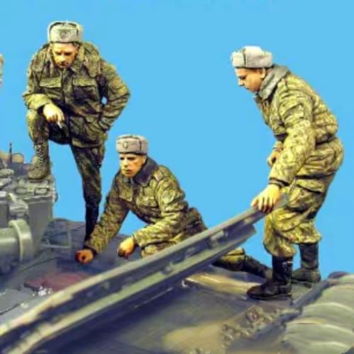 1/35 WWII Sowjetischer Panzersoldat Resin Modellbausatz Unbemalt und unmontiert Resin Modellteile (3 Männer, Keine Panzer) // M5Hs-1 von FCBEL