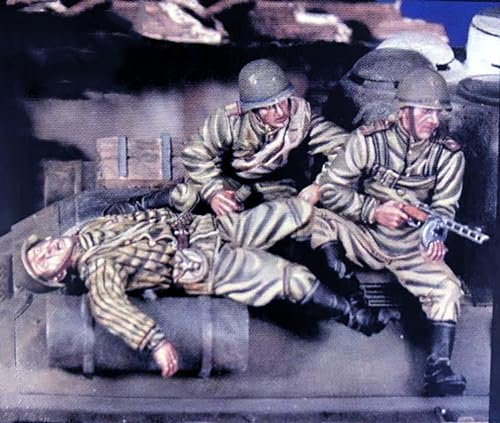 1/35 WWII Sowjetischer Panzersoldat Resin Modellbausatz Unbemalt und unmontiert Resin Modellteile (3 Männer, Keine Panzer) // M5Hs-3 von FCBEL