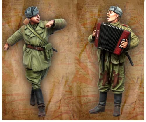 1/35 WWII Sowjetischer Soldat Resin Modellbausatz, unmontierte und unbemalte Resinteile (2 Personen) (yh6-9) von FCBEL
