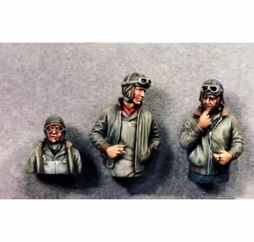 1/35 WWII U.S. Tank Soldier Resin Bust Modellbausatz unbemalt und unmontiert Resin Modellteile (3 Männer) // Kx4s-3 von FCBEL