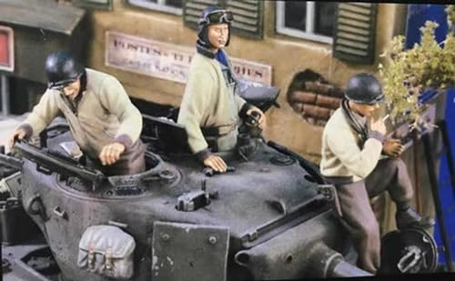 1/35 WWII U.S. Tank Soldier Resin Model Kit Unbemalte und unmontierte Resin Modellteile (3 Mann, Keine Panzer) // M5Hs-6 von FCBEL