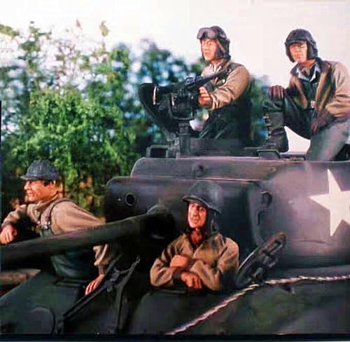 1/35 WWII U.S. Tank Soldier Resin Model Kit Unbemalte und unmontierte Resin Modellteile (4 Mann, Keine Panzer) // M5Hs-3 von FCBEL