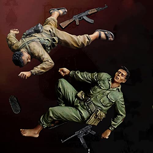 FCBEL 1/35 Vietnamkrieg Soldaten verwundet Resin Modell Soldatenbausatz (2 Personen) zerlegt und unbemalt Druckguss Miniaturbausatz/K4237A von FCBEL