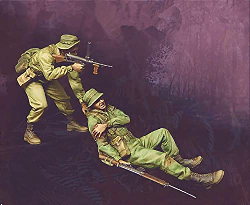 FCBEL 1/35 Vietnamkrieg U.S. Army Rescue Teammate Miniaturbausatz Harzdruckgussmodell (2 Personen) Unmontierter und unbemalter Charaktermodellbausatz – A706s von FCBEL