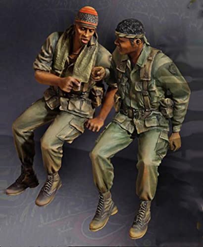 FCBEL 1/35 Vietnamkrieg US-Soldat sitzender Resin-Modell-Soldat-Bausatz (2 Personen) unmontierter und unbemalter Druckguss-Miniaturbausatz //K3976A von FCBEL
