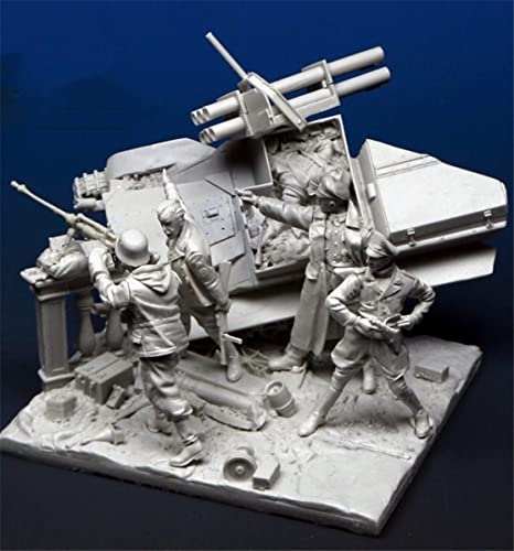 FCBEL 1/35 WWII Deutscher Soldat Miniatur-Bausatz Harzdruckgussmodell (5 Personen, mit Szene) Unmontierter und unbemalter Harz-Charaktermodellbausatz //HF-538 von FCBEL