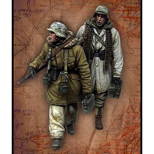 FCBEL 1/35 WWII deutsche Infanterie Miniaturmodellbausatz (2 Personen) unmontierter und unbemalter Resin-Soldat-Druckguss-Bausatz //W9089T von FCBEL