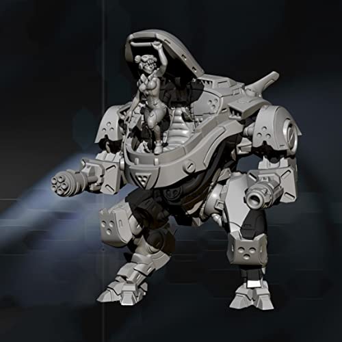FCBEL H110mm Sci-Fi-Roboter Mecha Weiblicher Krieger Miniatur-Bausatz Harz-Druckguss-Modell Unmontiertes und unbemaltes Charaktermodell-Bausatz - X1537F von FCBEL