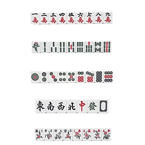 FCBF Tragbares chinesisches Mahjong-Set, 144 Melaminsteine, Würfel, geeignet für Eltern-Kind-Interaktion, das beste Geschenk für Freunde (Farbe: Grün, Größe: 44#) von FCBF