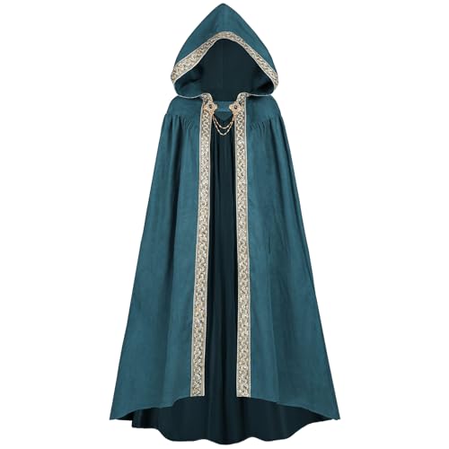 FCCAM Langer Kapuzenumhang für Damen, Wildleder-Kapuzenumhang, Mittelalter-Renaissance-Umhang, Halloween-Kostüm, Ägäis, L/59.06“ FCCAM Langer Kapuzenumhang für Damen, Wildleder-Kapuzenumhang, Mittelalter-Renaissance-Umhang, Halloween-Kostüm, Ägäis, L/59.06“ von FCCAM FCCAM