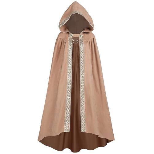 FCCAM Langer Kapuzenumhang für Damen, Wildleder-Kapuzenumhang, Mittelalter-Renaissance-Umhang, Halloween-Kostüm, Braun, L/59.06“ FCCAM Langer Kapuzenumhang für Damen, Wildleder-Kapuzenumhang, Mittelalter-Renaissance-Umhang, Halloween-Kostüm, Braun, L/59.06“ von FCCAM FCCAM