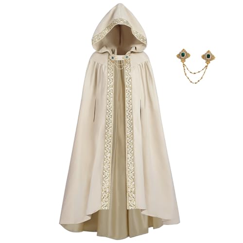 FCCAM Langer Kapuzenumhang für Damen, Wildleder-Kapuzenumhang, Mittelalter-Renaissance-Umhang, Halloween-Kostüm, Größe S FCCAM Langer Kapuzenumhang für Damen, Wildleder-Kapuzenumhang, Mittelalter-Renaissance-Umhang, Halloween-Kostüm, Größe S von FCCAM FCCAM