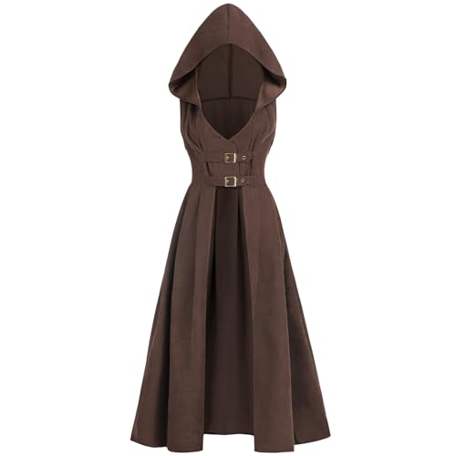 FCCAM Viktorianisches Kleid für Damen, 1800er Jahre, langärmelig, edwardianisches Kleid mit Korsett, Renaissance-Kostüm, Braun, XXL FCCAM Viktorianisches Kleid für Damen, 1800er Jahre, langärmelig, edwardianisches Kleid mit Korsett, Renaissance-Kostüm, Braun, XXL von FCCAM FCCAM