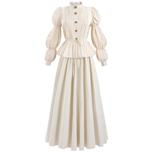 FCCAM Viktorianisches Kleid für Damen, 2-teilig, 1800er Jahre Edwardianisches Kleid, Ballkleid, Renaissance-Kostüm, M von FCCAM FCCAM