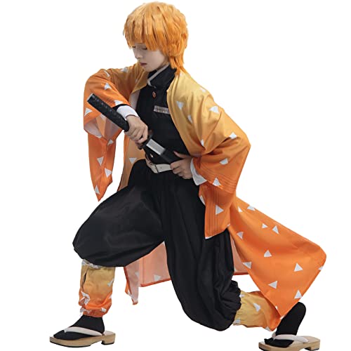 FCCAM Agatsuma Zenitsu Cosplay Zenitsu Kostüm Anime Demon Cosplay Weiblich Männlich 3XL von FCCAM