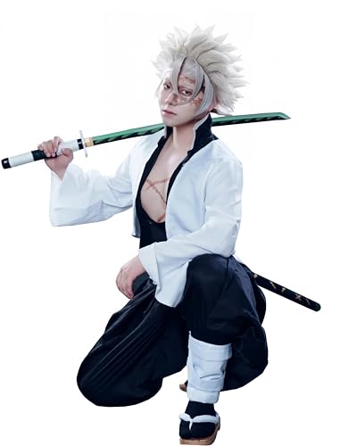 FCCAM Anime Cosplay Shinazugawa Sanemi Cosplay Kostüm Anime Shinazugawa Sanemi Halloween vollständiger Satz Karneval Kostüm, XXL von FCCAM