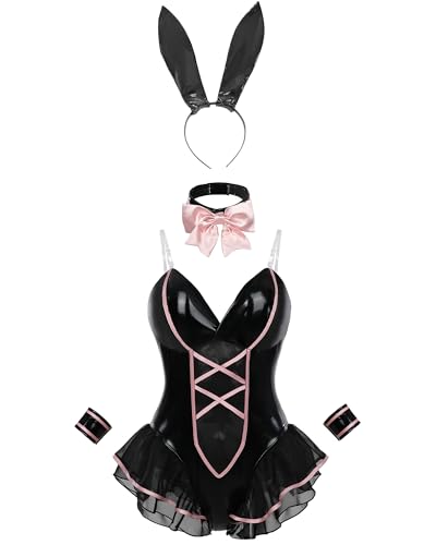 FCCAM Bunny Kostüm Frauen Bunny Girl Senpai Cosplay Anime Senpai Bunny Suit mit Ohren, XXL von FCCAM