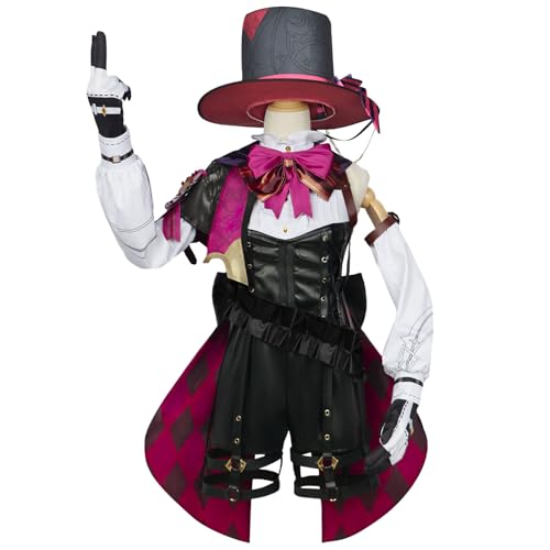 FCCAM Genshin Cosplay Lyney Cosplay Kostüm Fontaine Zeichen Cosplay Lyney Cosplay Set Spektakel der Phantasmagoria Cosplay M von FCCAM