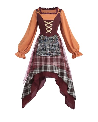 FCCAM Hexe Kostüm Kleid für Frauen Irregular Mary Sanderson Kostüm Erwachsene Halloween Cosplay,M FCCAM Hexe Kostüm Kleid für Frauen Irregular Mary Sanderson Kostüm Erwachsene Halloween Cosplay,M von FCCAM