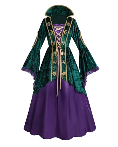 FCCAM Hexenkostüm für Frauen Hocus Pocus Winifred Sanderson Schwestern Kostüme Halloween Mittelalterliche Kleider, XXL FCCAM Hexenkostüm für Frauen Hocus Pocus Winifred Sanderson Schwestern Kostüme Halloween Mittelalterliche Kleider, XXL von FCCAM