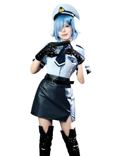 FCCAM Rem Cosplay Re:Life in a different world from zero Cosplay Rems Polizeikostüm Rem Outfit Karneval Kostüme, S von FCCAM