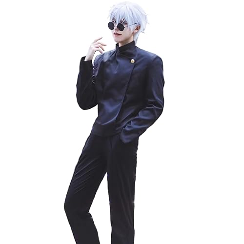 FCCAM Satoru Gojo Cosplay Jujutsu Kaisen Cosplay Satoru Gojo Cosplay Kostüm Whit Gläser und Gläserbeutel Halloween Cosplay Kostüm Karneval Kostüm S von FCCAM