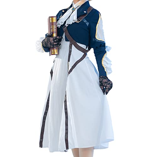 FCCAM Violet Evergarden Cosplay Kostüm Damen Anime Uniform Kleid Costume Outfit Dunkelblau XL von FCCAM