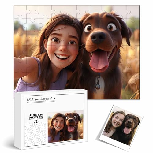 FCLYDER Puzzle von eigenem Foto, Fotopuzzle 35, 70,120, 200, 300, 500, 1000, 1500, 2000, 3000 Teile, Individuelles Puzzle mit eigenem Foto, Gestalte Dein Individuelles Fotopuzzle für Valentinstag FCLYDER Puzzle von eigenem Foto, Fotopuzzle 35, 70,120, 200, 300, 500, 1000, 1500, 2000, 3000 Teile, Individuelles Puzzle mit eigenem Foto, Gestalte Dein Individuelles Fotopuzzle für Valentinstag von FCLYDER