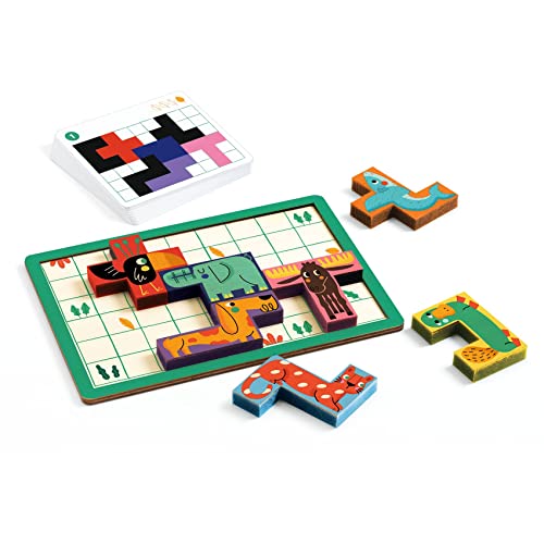 Djeco SOLOGIC - Pentanimo Geduldspiel - Holzpferde | 1 Spieler | Kinderspiel #DJ08578 von Djeco
