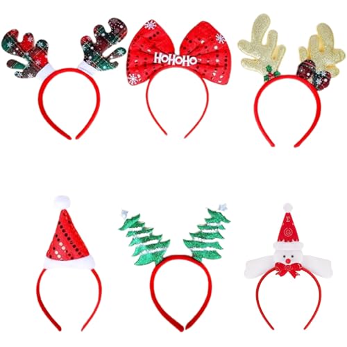 6 Stück Weihnachts Haarreif, Weihnachtshaarreifen Für Erwachsene, Kopfschmuck - Festliche Dekoration 6 Stück Weihnachts Haarreif, Weihnachtshaarreifen Für Erwachsene, Kopfschmuck - Festliche Dekoration von FCSNJH