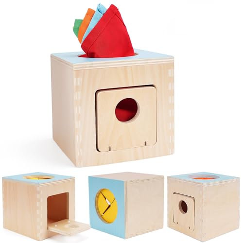FCSONU Montessori Spielzeug Baby ab 6 Monate, Holz Tücherbox Baby Toys 3-6-9-12 Monate, Tissue Box Toys, Sensorik Motorik Spielzeug 1 Jahr, Kinder Geschenke für Geburtstag Weihnachten Jungen Mädchen FCSONU Montessori Spielzeug Baby ab 6 Monate, Holz Tücherbox Baby Toys 3-6-9-12 Monate, Tissue Box Toys, Sensorik Motorik Spielzeug 1 Jahr, Kinder Geschenke für Geburtstag Weihnachten Jungen Mädchen von FCSONU