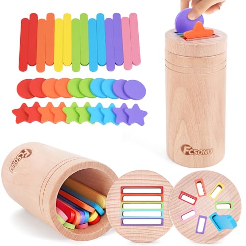 FCSONU Kinder Montessori Spielzeug ab 1 2 3 Jahre Jungen Mädchen, Farbe Sortierspiel, Kinderspielzeug ab 1-3 Jahre, Holzspielzeug Steckspiel ab 2, Halloween Weihnachten Geschenk für Baby Geburtstag FCSONU Kinder Montessori Spielzeug ab 1 2 3 Jahre Jungen Mädchen, Farbe Sortierspiel, Kinderspielzeug ab 1-3 Jahre, Holzspielzeug Steckspiel ab 2, Halloween Weihnachten Geschenk für Baby Geburtstag von FCSONU