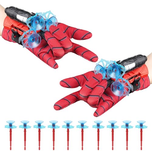 FCXQG 2Set Kompatibel Mit Spiderman Handschuhe Netzwerfer Handschuhe Spinnennetz Spinnennetz Werfer Handschuhe Kinder Web Shooter Netz Shooter Netzwerfer Handschuhe Spinnennetz Handschuhe Netzschießer von FCXQG
