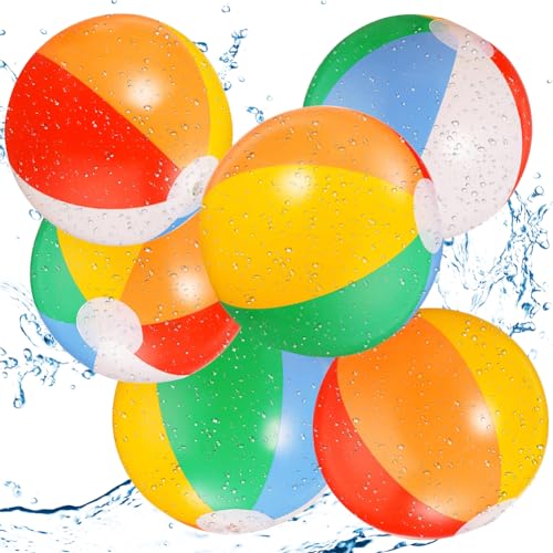 Aufblasbare Strandbälle,bunte Wasserbälle, Strandball,Poolball für Sommer-Strandparty,Strand-Pool-Party,BadespielzeugfürSommer-Strandparty Teen (6pcs) von FCXVXCL